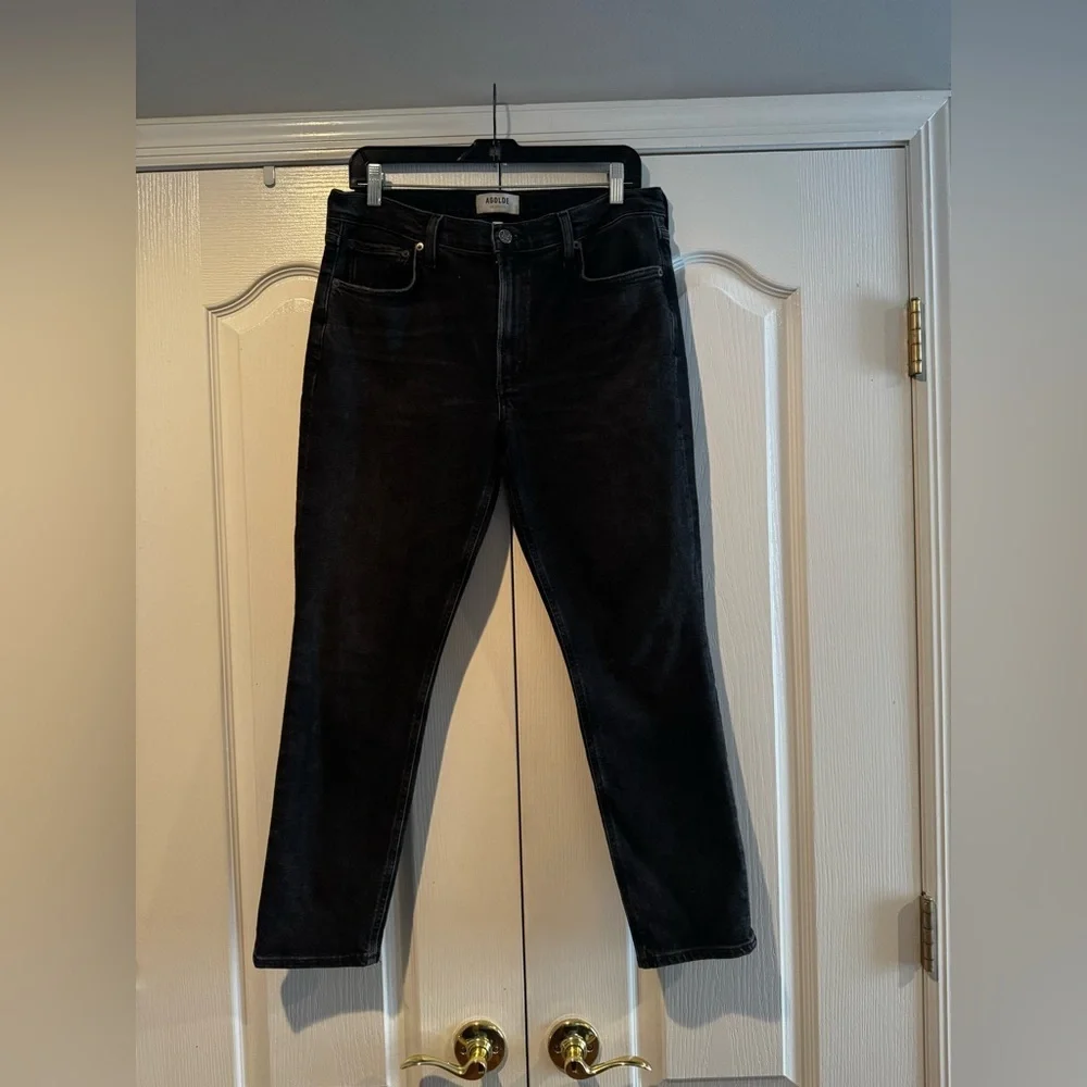 Agolde Washed Black Willow Straight Leg Jeans - Size 30